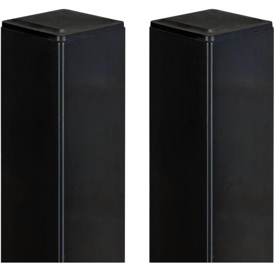 Lot de 2 poteaux en fer dario 6x6cm H.170cm Noir Mat