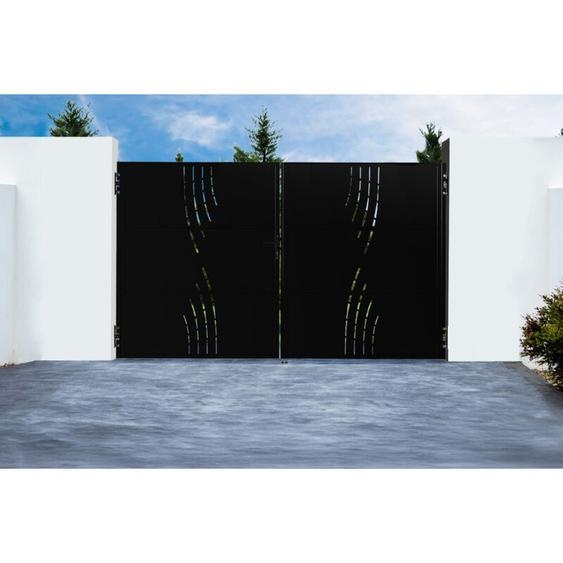Casanoov - Portail acier battant 3m nali veleta H.180cm noir mat