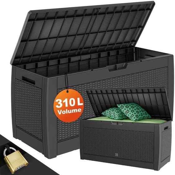 CASARIA Coffre de Rangement Anthracite 310L