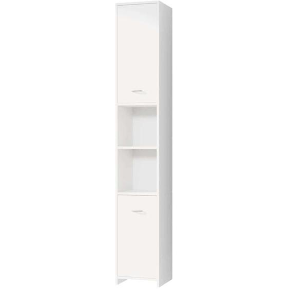 Casaria - Colonne de salle de bain blanche Armoire de rangement 180x30x30cm Meuble haut de salle de bains Étagère 6 niveaux