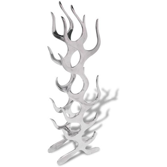 Casier à 9 bouteilles en forme de flamme Aluminium Argenté