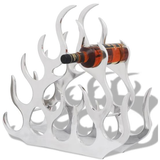 Casier à bouteilles pour 11 bouteilles Argenté Aluminium