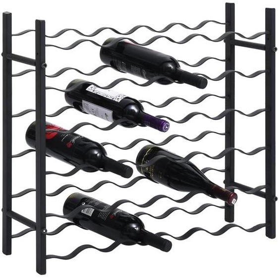 Casier à bouteilles pour 36 bouteilles Noir Fer