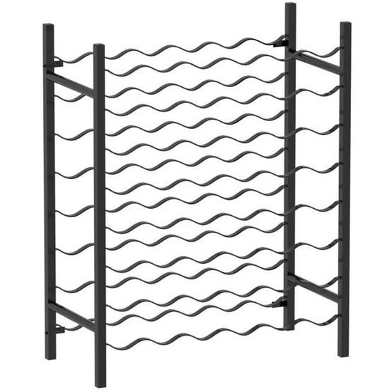 Casier à bouteilles pour 48 bouteilles Noir Métal 95003 - FYDUN - Contemporain - Design - 30 cm - 80 cm - 65 cm