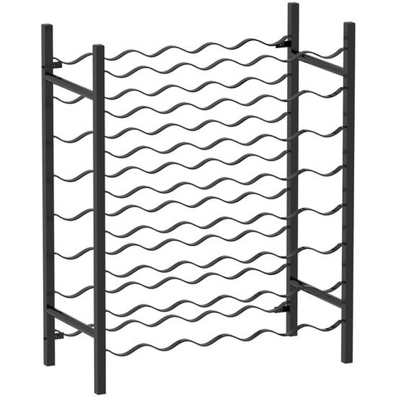 Casier à bouteilles pour 48 bouteilles Noir Métal