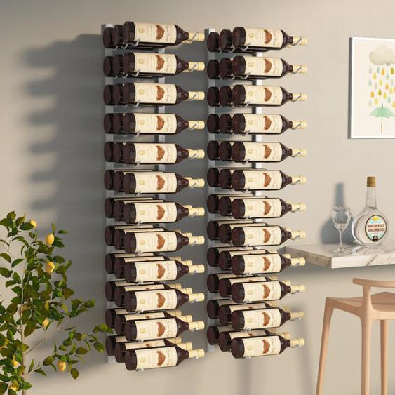 Casier à vin mural pour 36 bouteilles 2 pcs Blanc Fer