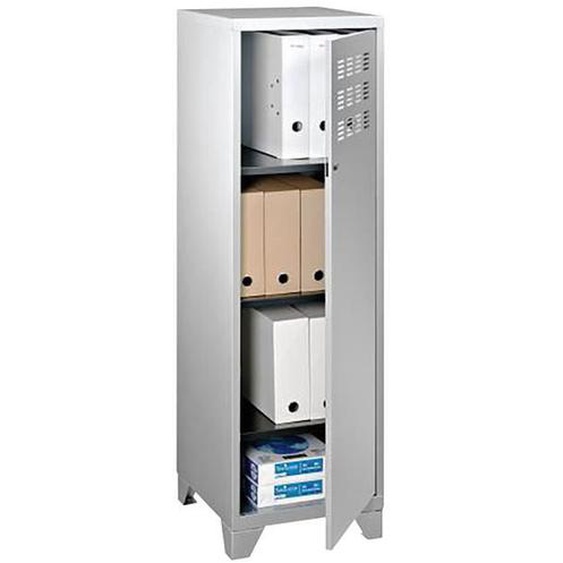 Casier de rangement métal couleur modèle hauteur 126 cm - Gris clair