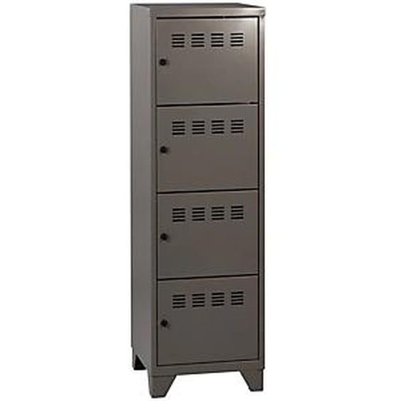 Casier métal Burocolor 4 portes - L.40 x P.40 x H.133 cm - Taupe nacré