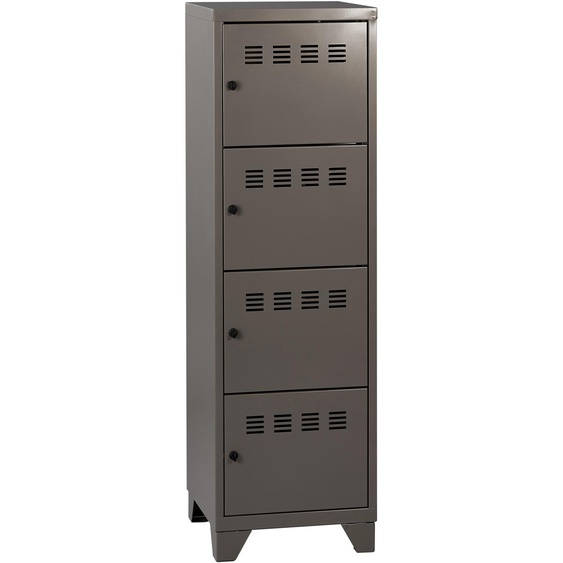 Casier métal Burocolor 4 portes - L.40 x P.40 x H.133 cm - Taupe nacré