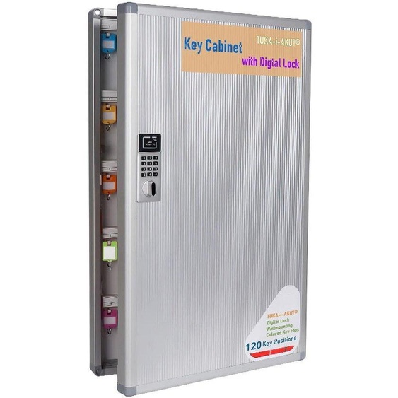 Casier métallique électronique à 120 crochets, en aluminium, à fixation murale
