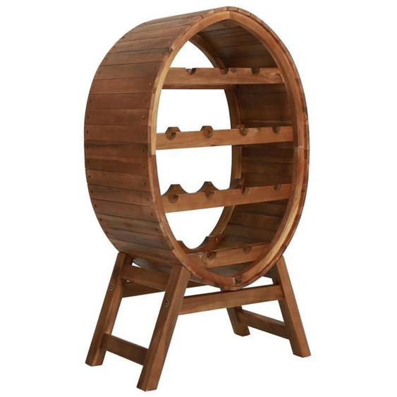 Casier range bouteilles etagere de rangement vin jusqu a 13 bouteilles en bois d acacia brun DEC024265