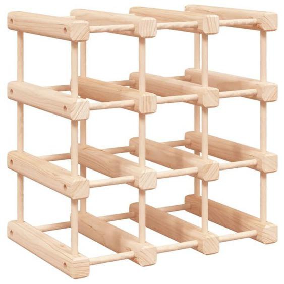 Casier range bouteilles etagere de rangement vin pour 12 bouteilles 36 x 23 x 36 cm bois de pin DEC024391