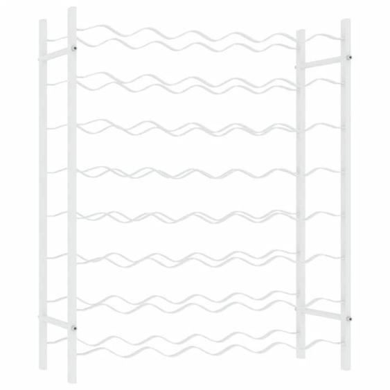 Casier range bouteilles etagere de rangement vin pour 48 bouteilles en metal blanc DEC024328