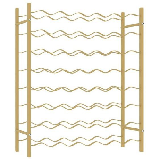 Casier range bouteilles etagere de rangement vin pour 48 bouteilles en metal dore DEC024329
