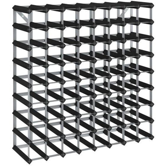 Casier range bouteilles etagere de rangement vin pour 72 bouteilles en bois de pin solide noir DEC024339
