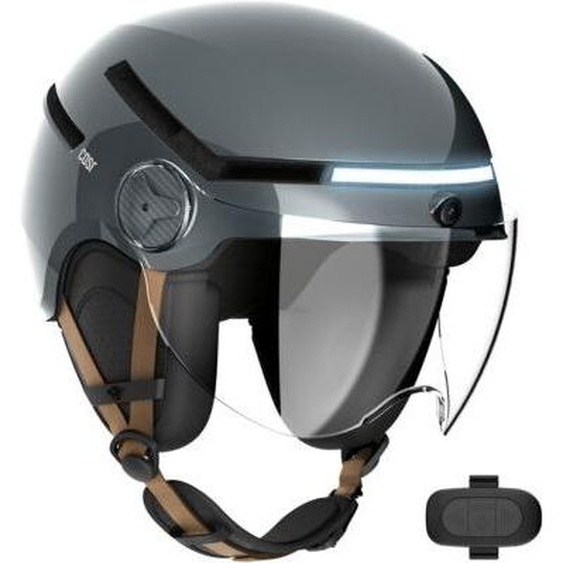 Casque CASR Glossy avec caméra Gris Meta