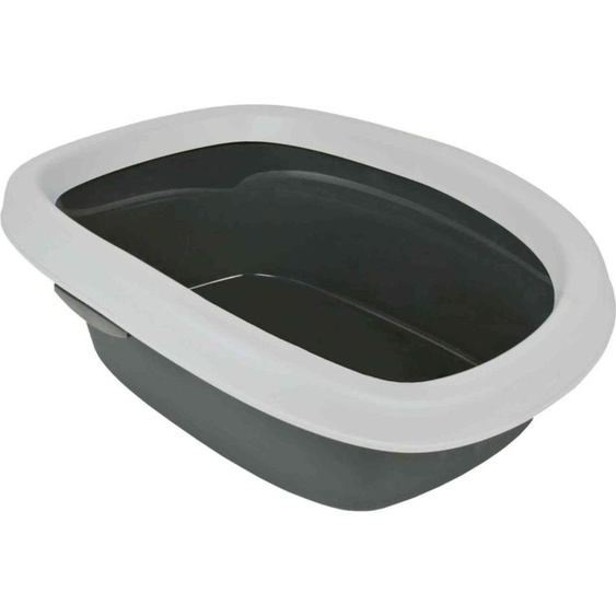 Litière pour chats Carlo, avec rebord 31 × 14 × 43 cm gris foncé/gris clair