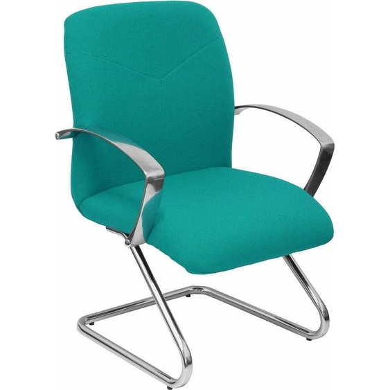 Caudete fauteuil turquoise avec piétement traîneau turquoise