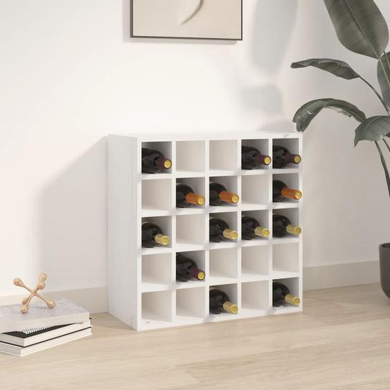 Cave à vin Blanc 56x25x56 cm Bois massif Pin