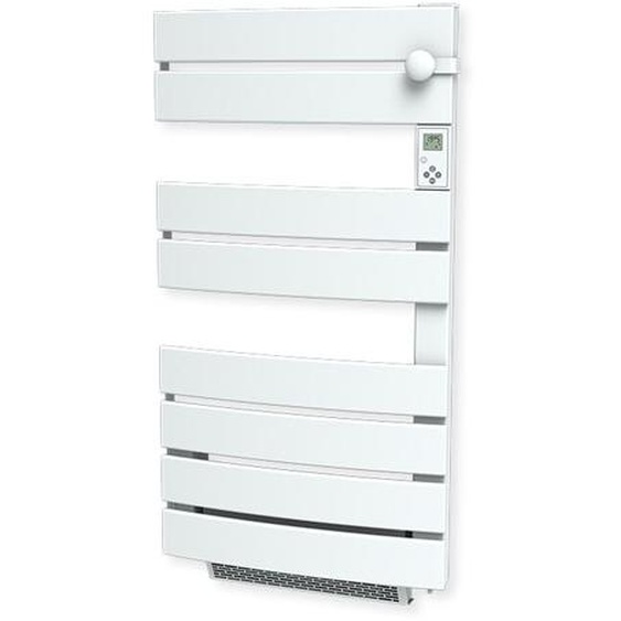 Radiateur sèche-serviette carrera - 750W + soufflerie 1000W (1750W) - Lames plates ouverture latérale - Blanc