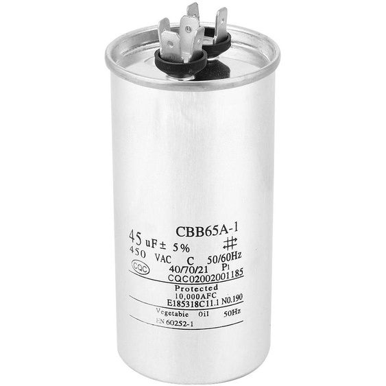 CBB65 45UF 450V Condensateur à feuille daluminium pour le démarrage du compresseur de climatisation
