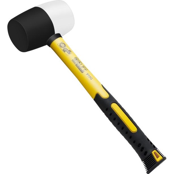 CCLIFE Marteau en caoutchouc 910g  par et GS Marteau en caoutchouc à deux faces, marteau de protection pour poseurs de sols et carrelages, couleur : noir/blanc