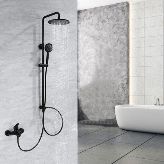 Cecipa - Système de douche séparable noir robinet de baignoire cascade robinet de douche douche 2 fonctions douchette douche de tête en acier