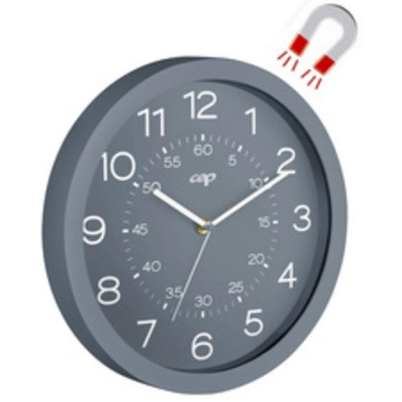 Horloge murale mineral, montre quartz, magnétique, gris