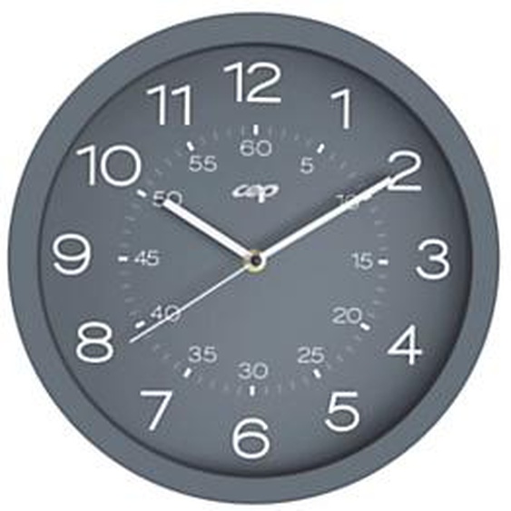 Cep mineral - Horloge analogique magnétique murale - Silencieuse à quartz - Diamètre 30 cm - Gris
