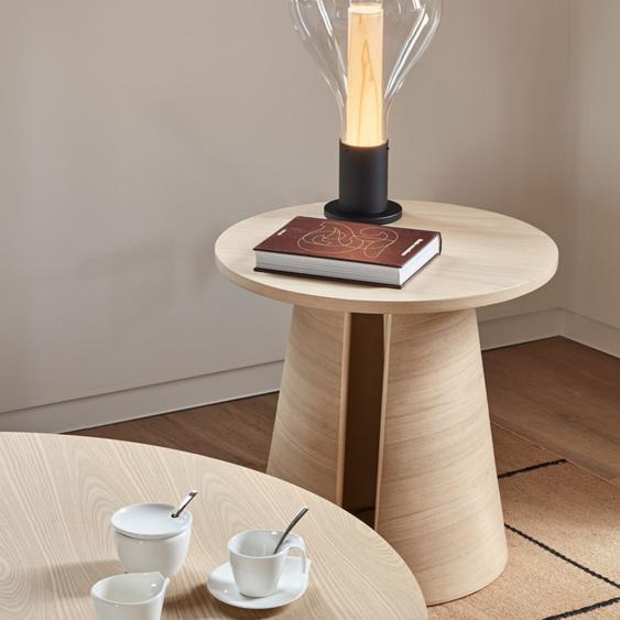 Cep - Table dappoint ronde en bois ø50cm - Couleur - Bois blanchi