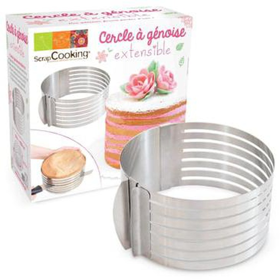 Cercle à génoise extensible en inox 16/20 cm