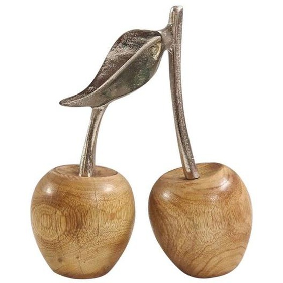 Objet décoratif - CERISES - Statue en Bois et Métal - 23x19cm - Style Contemporain - Design Élégant
