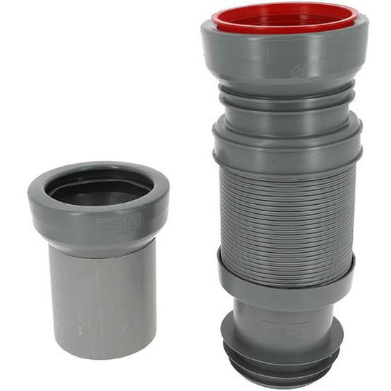 Pipe souple extensible 320 à 670mm multibati pour wc suspendu Ø100/110mm avec manchon ajustement