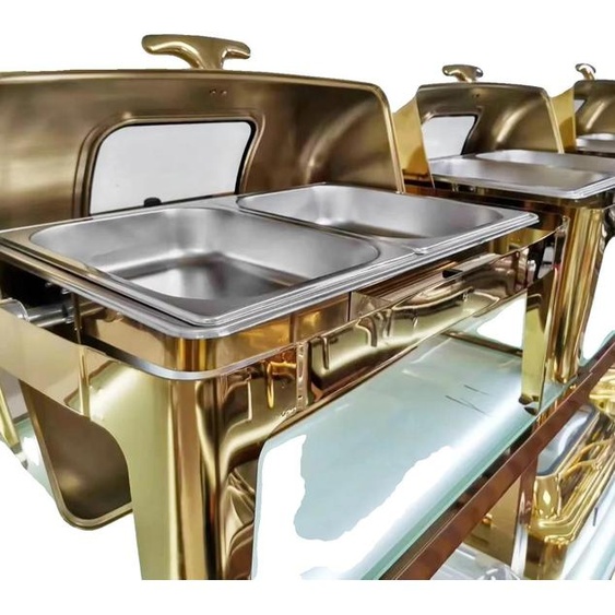 Chafing Dish, acier inoxydable, Design élégant, double cuve