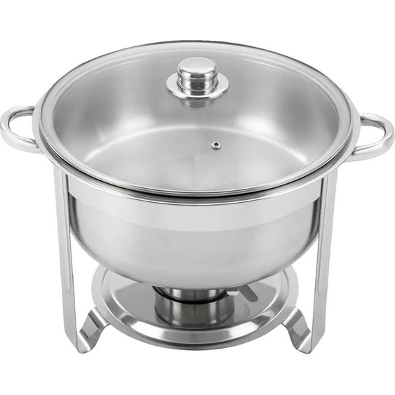 Chafing Dish, capacité 8,5L, construction en acier inoxydable, argenté