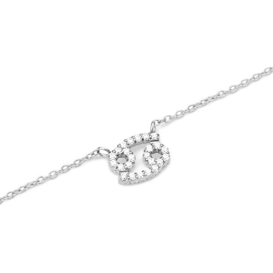 Chaîne en acier élégante, cristal Cancer, signe astrologique DW00400946