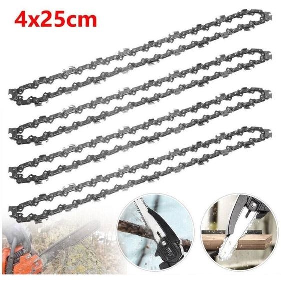 Chaine tronconneuse 40 maillons Lot de 4 chaîne de tronçonneuse 25cm 40TG 3/8 lp 1,3 mm pour Dolmar AS1925Z Makita DUC254Z Guide et chaîne pour
