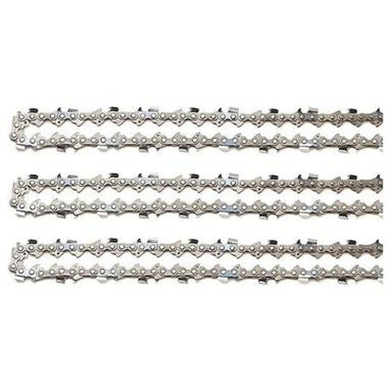 Chaine tronconneuse 62 maillons Lot de 3 chaînes de tronçonneuse 3/8 1,3 mm entraîneurs Pour guide-chaîne de 45 cm accessoire pour tronçonneuse