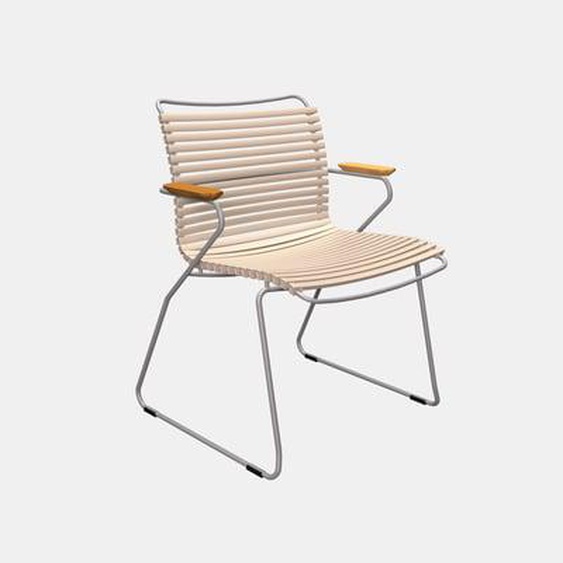 Chaise à accoudoirs avec dossier bas CLICK Dining - HoueBeige60