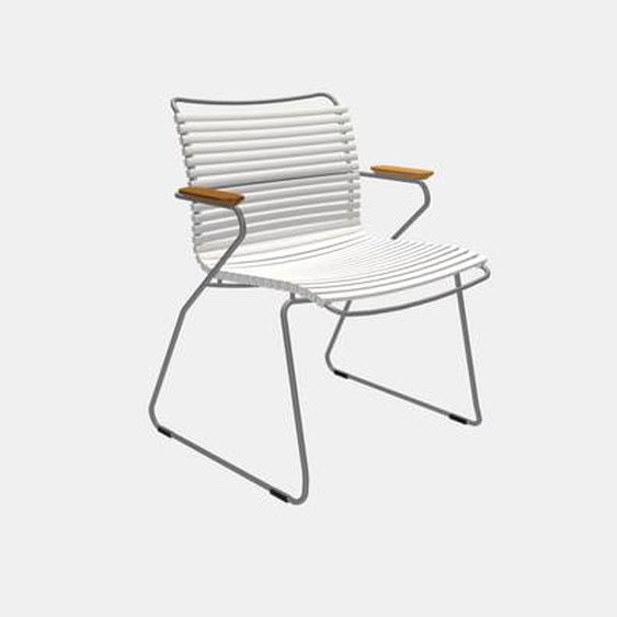 Chaise à accoudoirs avec dossier bas CLICK Dining - muted white