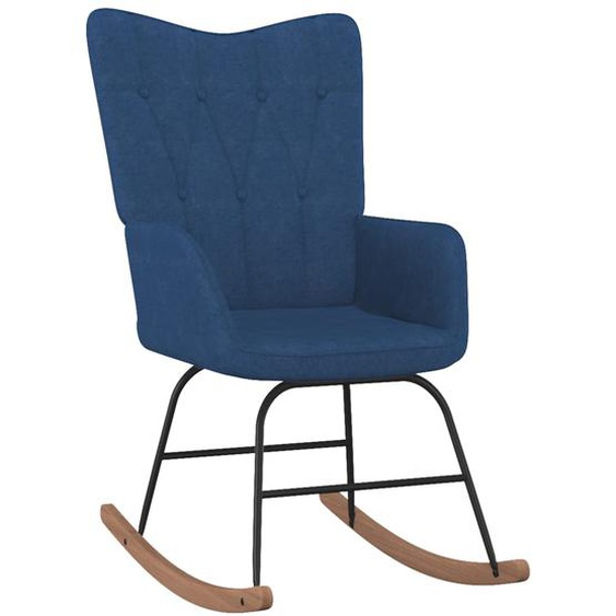 Chaise à bascule Bleu Tissu