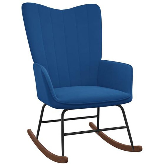 Chaise à bascule Bleu Velours