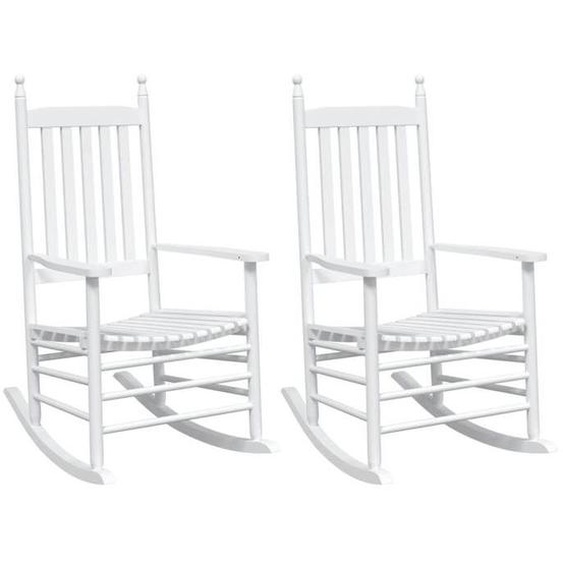 Chaise à bascule - DÉCOSHOP26 - Lot de 2 - Bois massif de sapin - Confortable - Idéale pour extérieur
