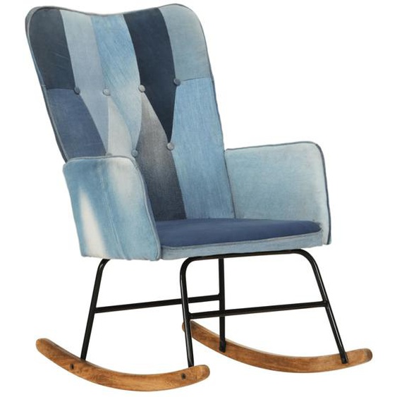 Chaise à bascule Denim Bleu Toile patchwork