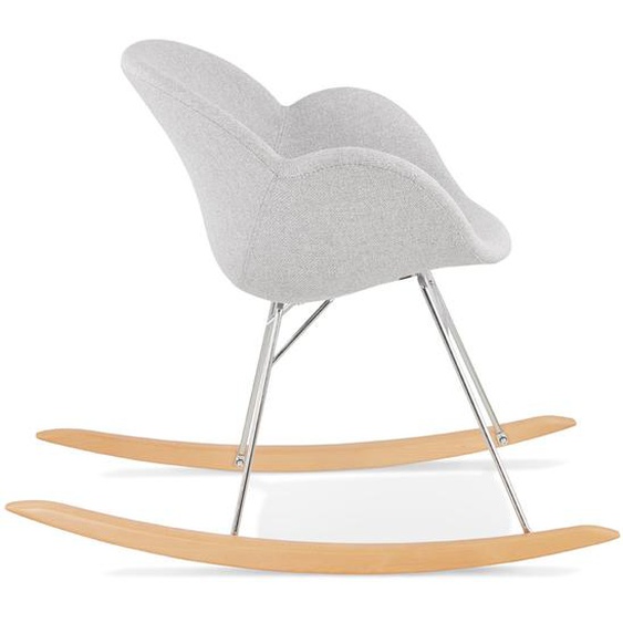 Chaise à bascule design ROCKY gris clair en tissu