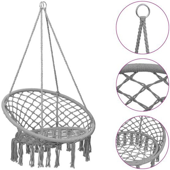Chaise à bascule en hamac 80 cm Gris