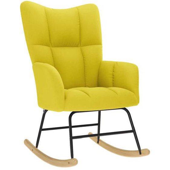 Chaise à bascule jaune clair tissu