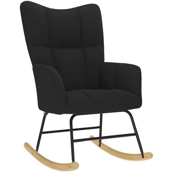 Chaise à bascule Noir Tissu