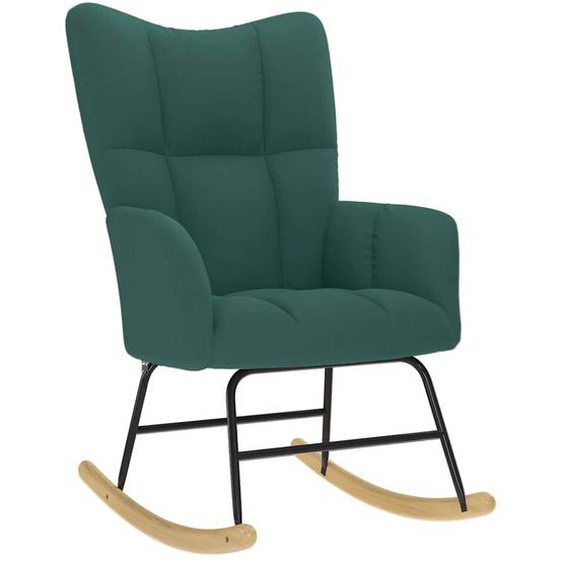Chaise à bascule Vert foncé Tissu