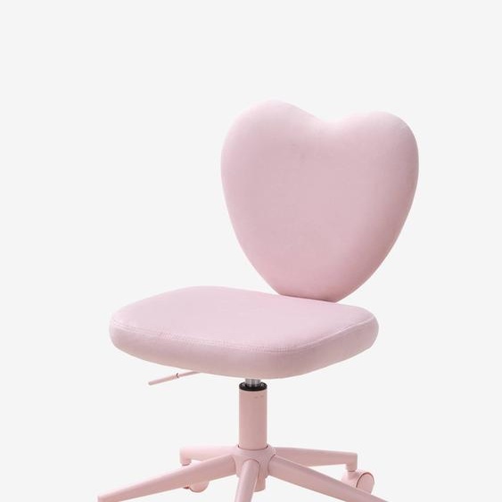Chaise à roulette enfant cœur rose